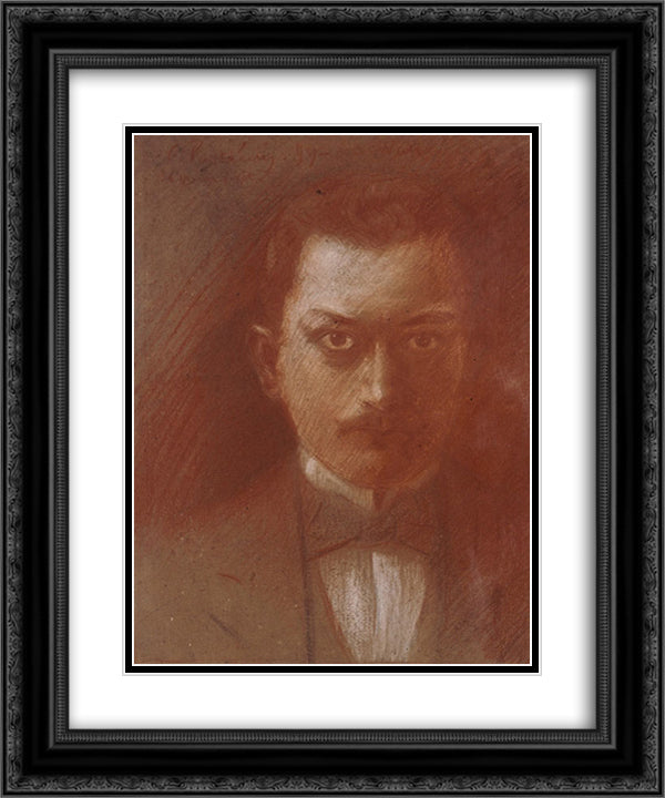 Self - Portrait 20x24 Black Ornate Wood Framed Art Print Poster with Double Matting by Parthenis, Konstantinos