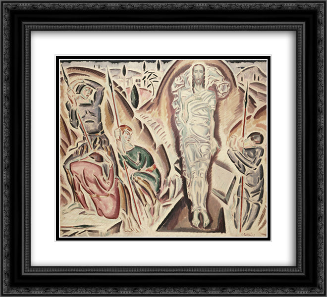 The Resurrection 22x20 Black Ornate Wood Framed Art Print Poster with Double Matting by Parthenis, Konstantinos