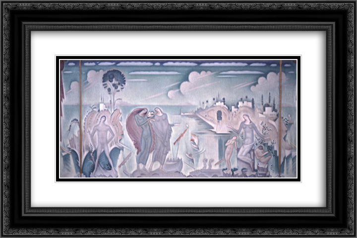 The Riches of Communication 24x16 Black Ornate Wood Framed Art Print Poster with Double Matting by Parthenis, Konstantinos