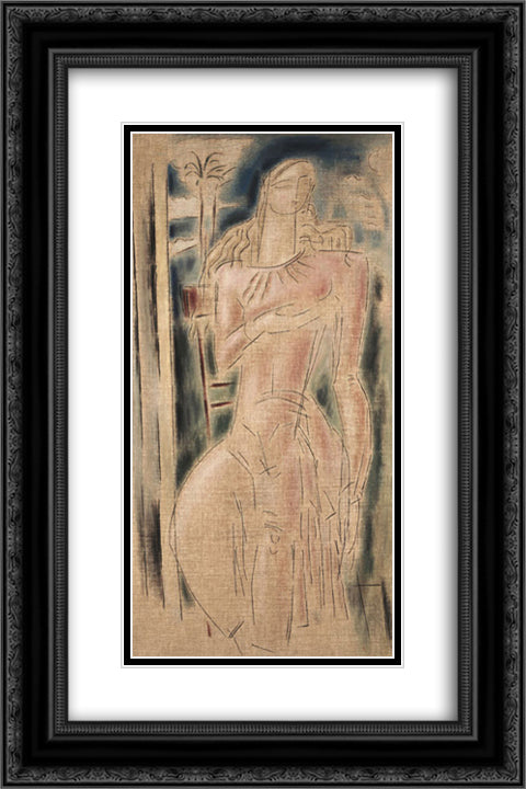 The Virgin Mary 16x24 Black Ornate Wood Framed Art Print Poster with Double Matting by Parthenis, Konstantinos