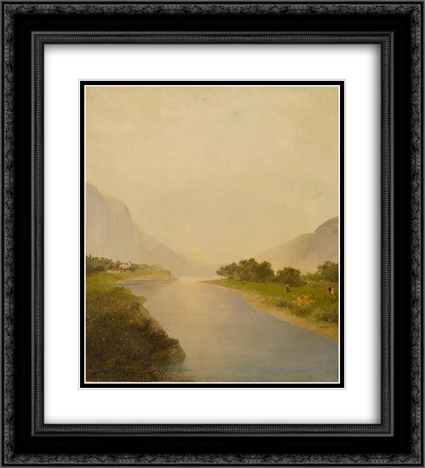 Before dusk 20x22 Black Ornate Wood Framed Art Print Poster with Double Matting by Volanakis, Konstantinos