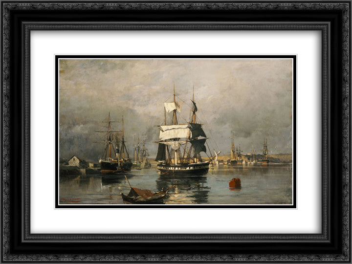 Before the storm 24x18 Black Ornate Wood Framed Art Print Poster with Double Matting by Volanakis, Konstantinos
