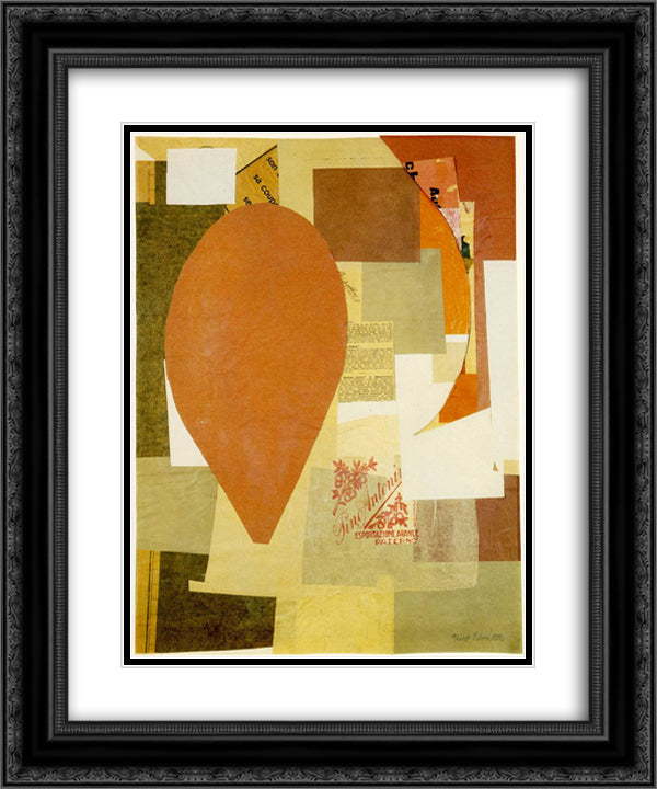 (Pino Antoni) 20x24 Black Ornate Wood Framed Art Print Poster with Double Matting by Schwitters, Kurt
