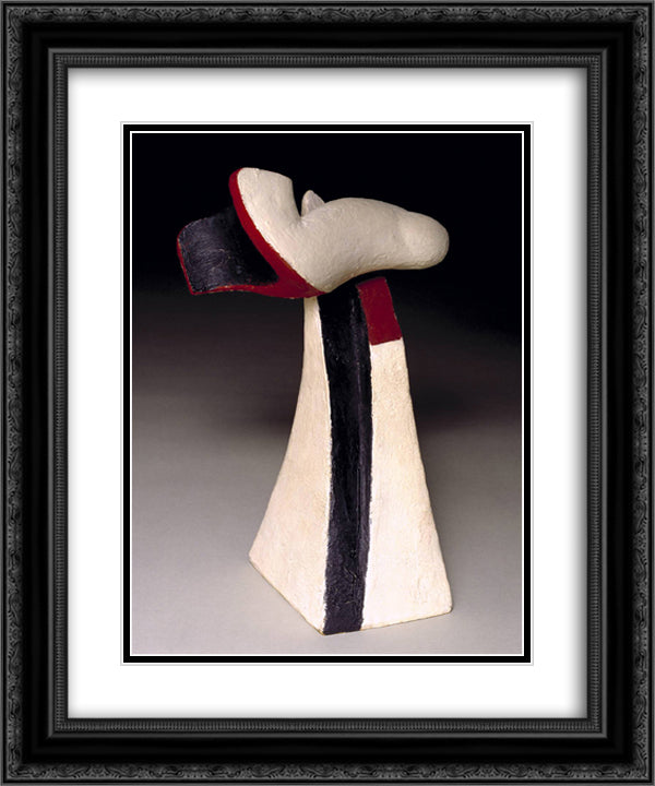 Lofty 20x24 Black Ornate Wood Framed Art Print Poster with Double Matting by Schwitters, Kurt