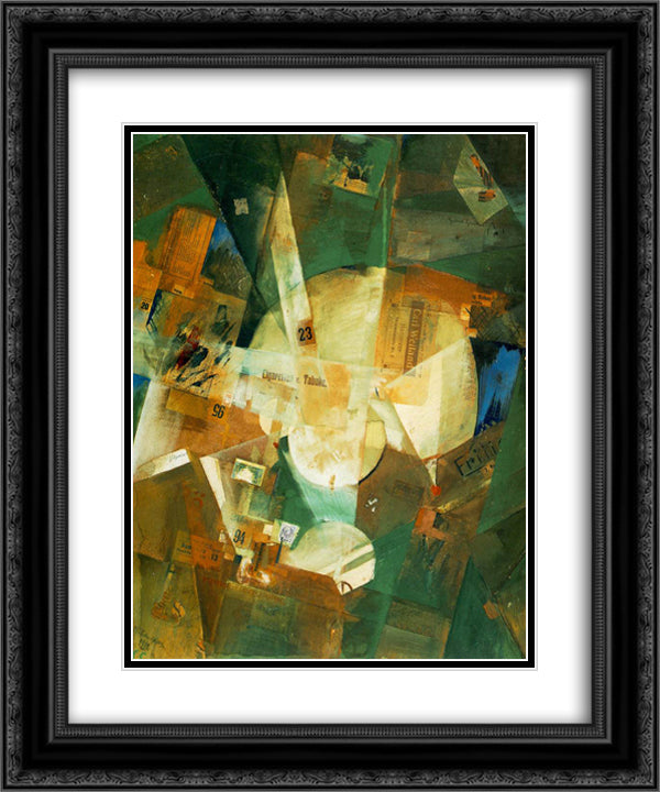 Picture with Light Center 20x24 Black Ornate Wood Framed Art Print Poster with Double Matting by Schwitters, Kurt