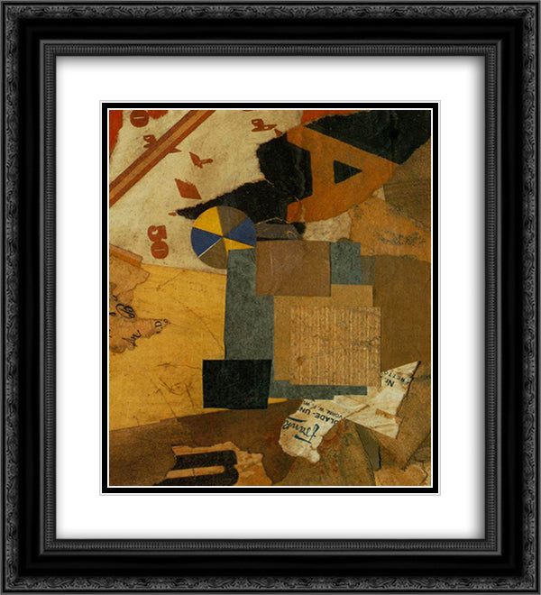Santa Claus 20x22 Black Ornate Wood Framed Art Print Poster with Double Matting by Schwitters, Kurt