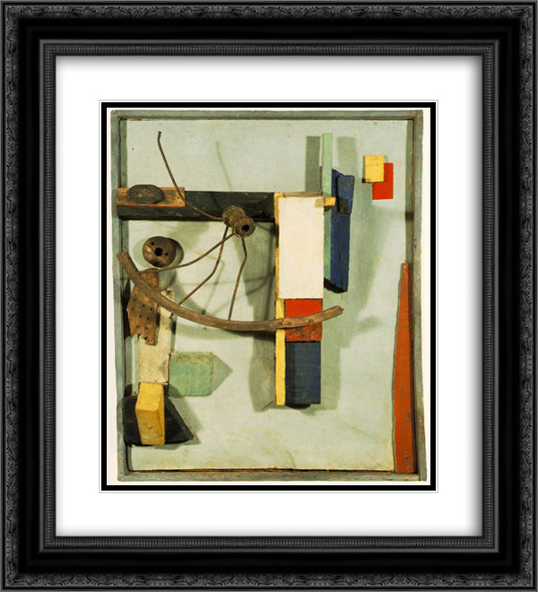 Small Sailors' Home 20x22 Black Ornate Wood Framed Art Print Poster with Double Matting by Schwitters, Kurt