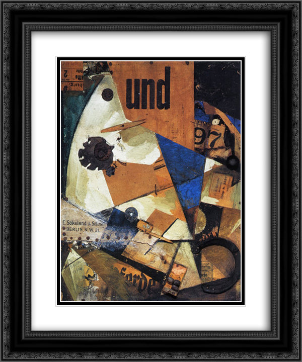 The And-Picture 20x24 Black Ornate Wood Framed Art Print Poster with Double Matting by Schwitters, Kurt