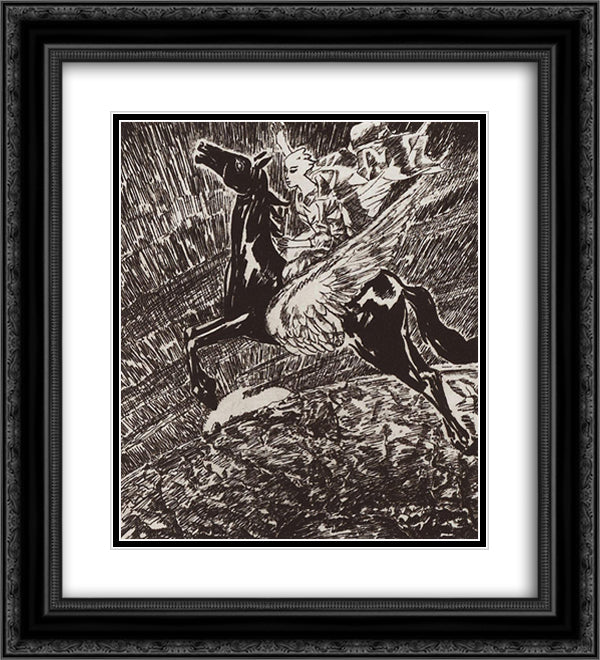 1st of May 20x22 Black Ornate Wood Framed Art Print Poster with Double Matting by Petrov Vodkin, Kuzma