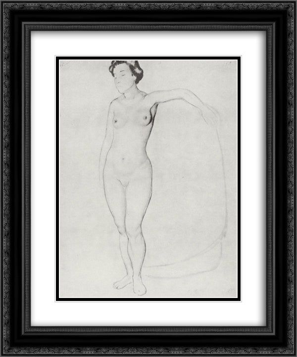 Drawing for the painting's Dream 20x24 Black Ornate Wood Framed Art Print Poster with Double Matting by Petrov Vodkin, Kuzma