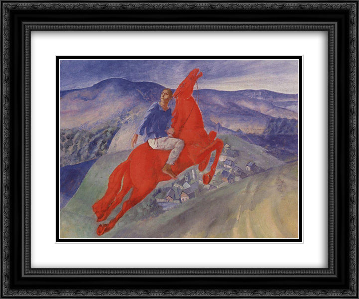 Fantasy 24x20 Black Ornate Wood Framed Art Print Poster with Double Matting by Petrov Vodkin, Kuzma