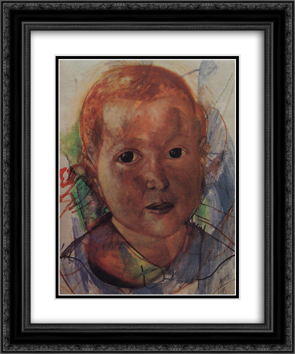 Fecteau 20x24 Black Ornate Wood Framed Art Print Poster with Double Matting by Petrov Vodkin, Kuzma