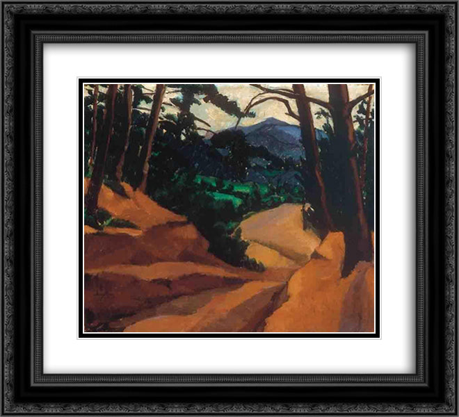 Forest Landscape 22x20 Black Ornate Wood Framed Art Print Poster with Double Matting by Tihanyi, Lajos