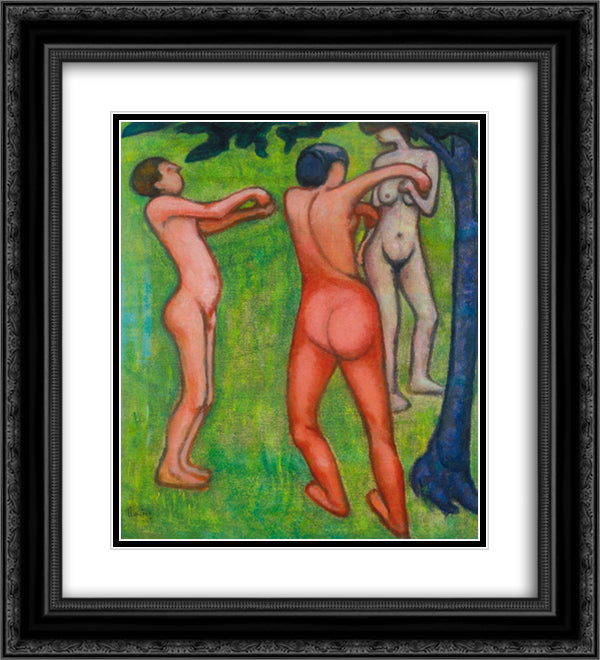 Nudes 20x22 Black Ornate Wood Framed Art Print Poster with Double Matting by Tihanyi, Lajos
