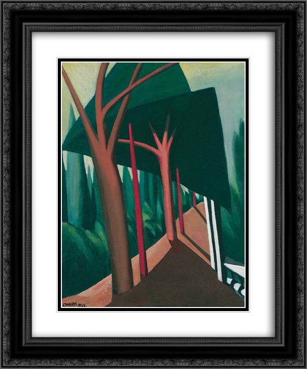 Three Trees 20x24 Black Ornate Wood Framed Art Print Poster with Double Matting by Tihanyi, Lajos