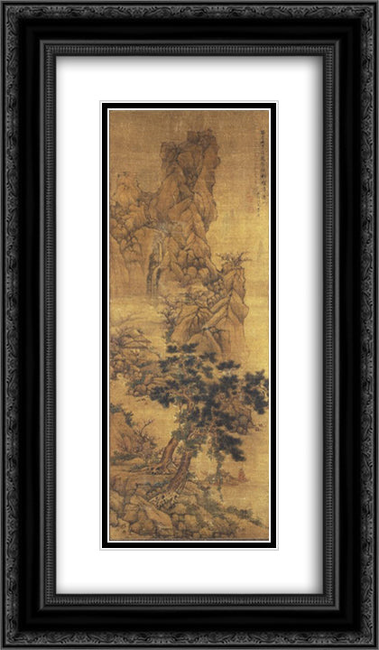Landscape 14x24 Black Ornate Wood Framed Art Print Poster with Double Matting by Ying, Lan