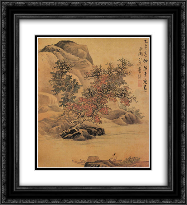 Landscape after Li Tang 20x22 Black Ornate Wood Framed Art Print Poster with Double Matting by Ying, Lan