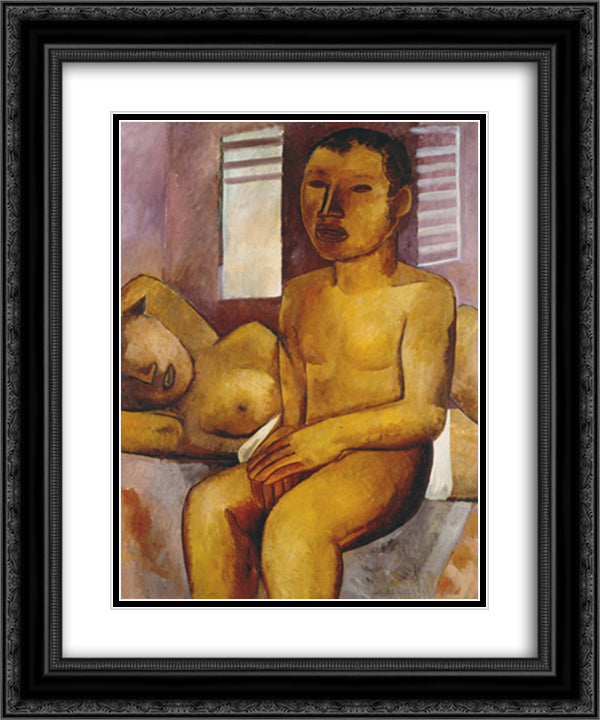 Dois nus 20x24 Black Ornate Wood Framed Art Print Poster with Double Matting by Segall, Lasar