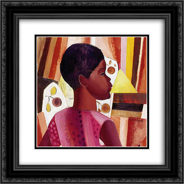 Perfil de Zulmira 20x20 Black Ornate Wood Framed Art Print Poster with Double Matting by Segall, Lasar