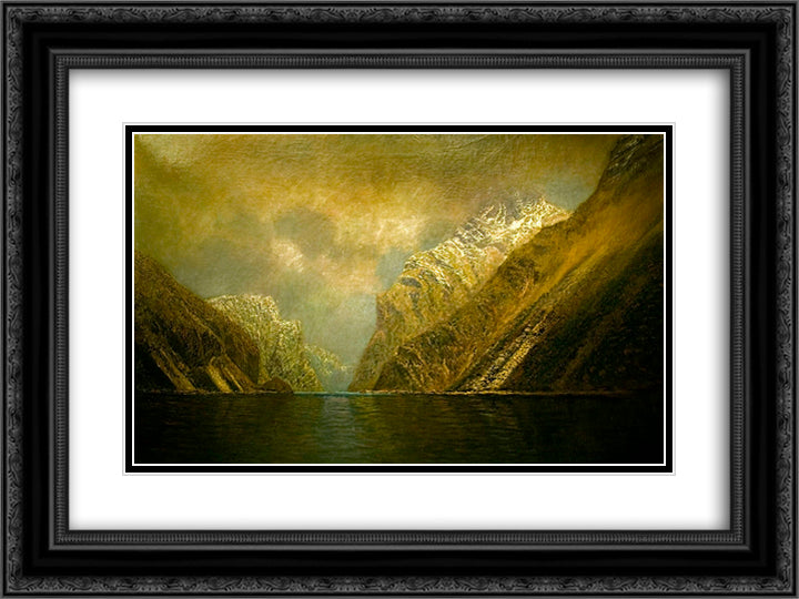 At the Iron Gate 24x18 Black Ornate Wood Framed Art Print Poster with Double Matting by Mednyanszky, Laszlo