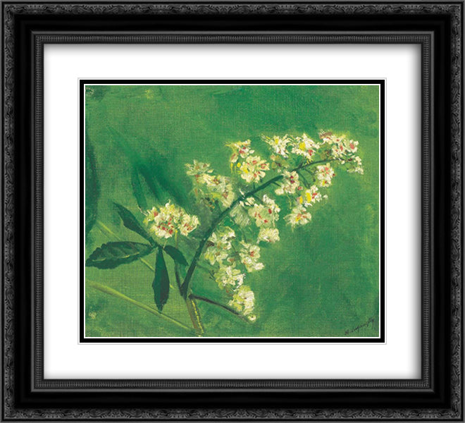Chestnut Flower 22x20 Black Ornate Wood Framed Art Print Poster with Double Matting by Mednyanszky, Laszlo
