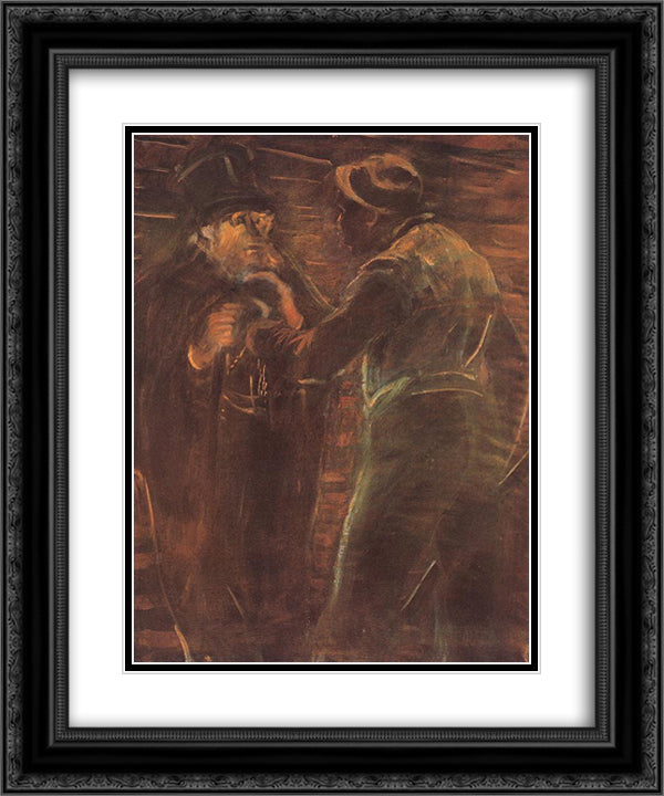 Mugging 20x24 Black Ornate Wood Framed Art Print Poster with Double Matting by Mednyanszky, Laszlo