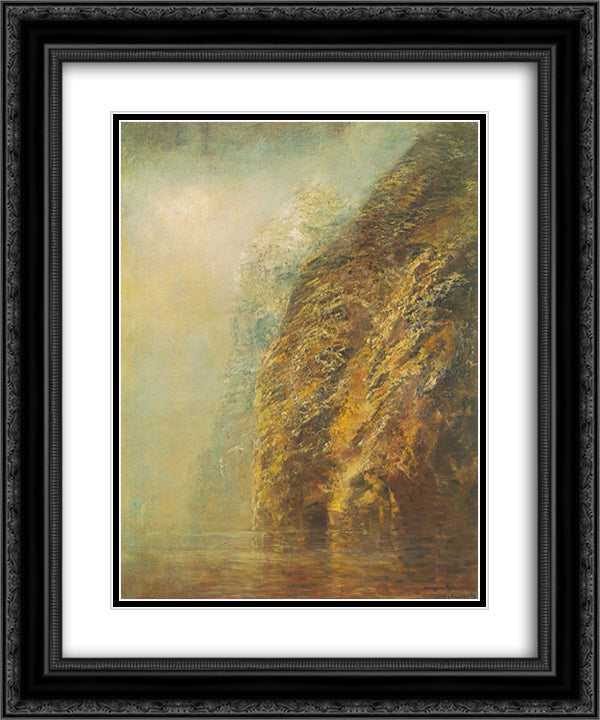 View of Dunajec 20x24 Black Ornate Wood Framed Art Print Poster with Double Matting by Mednyanszky, Laszlo