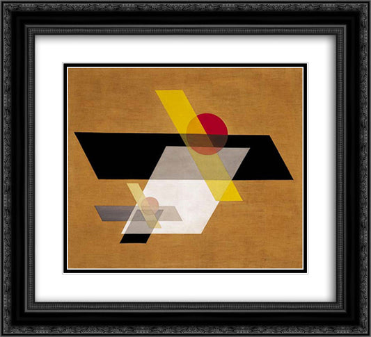 A II 22x20 Black Ornate Wood Framed Art Print Poster with Double Matting by Moholy Nagy, Laszlo