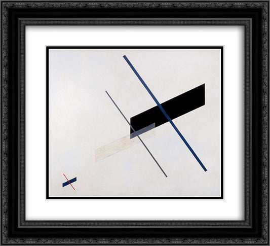 Composition A XI 22x20 Black Ornate Wood Framed Art Print Poster with Double Matting by Moholy Nagy, Laszlo