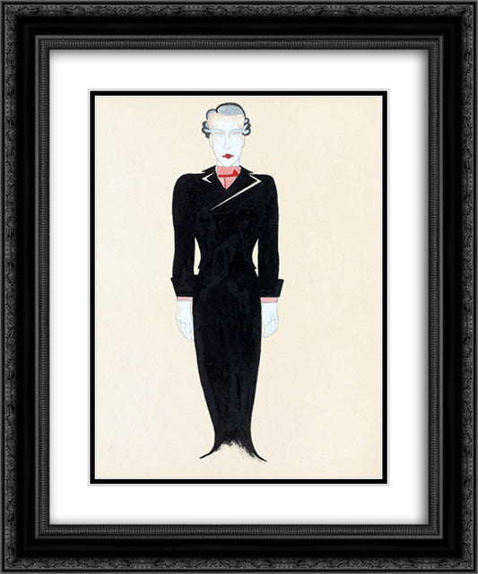 Costume Design for Tales of Hoffmann 20x24 Black Ornate Wood Framed Art Print Poster with Double Matting by Moholy Nagy, Laszlo