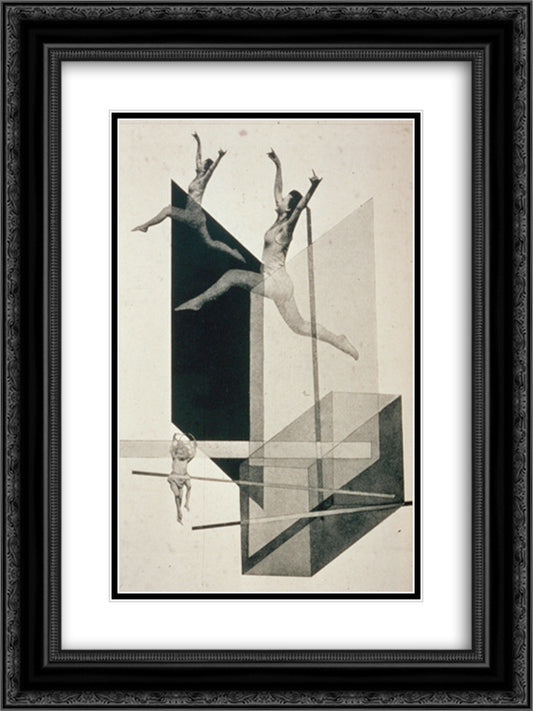 Human Mechanics 18x24 Black Ornate Wood Framed Art Print Poster with Double Matting by Moholy Nagy, Laszlo