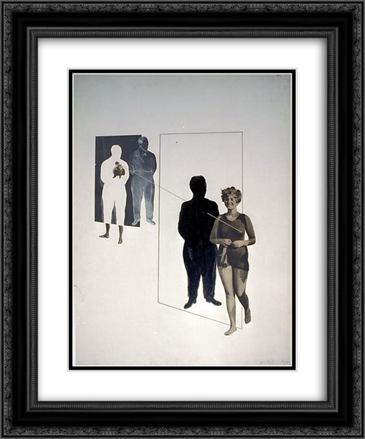 Jealousy 20x24 Black Ornate Wood Framed Art Print Poster with Double Matting by Moholy Nagy, Laszlo