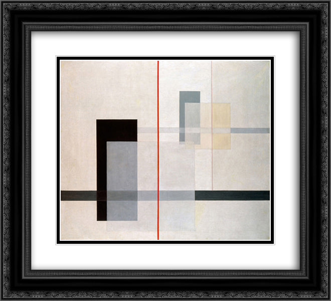 K VII 22x20 Black Ornate Wood Framed Art Print Poster with Double Matting by Moholy Nagy, Laszlo