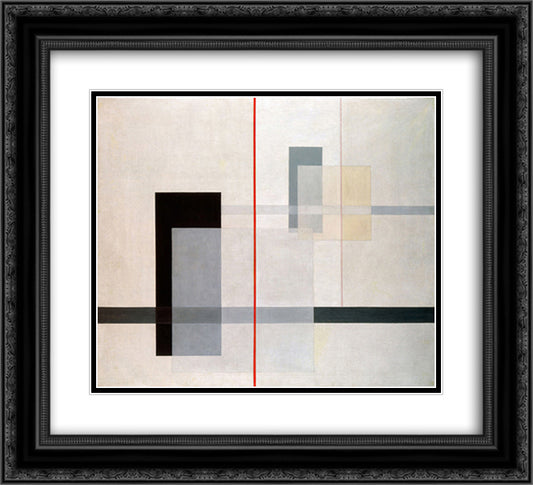 K VII 22x20 Black Ornate Wood Framed Art Print Poster with Double Matting by Moholy Nagy, Laszlo