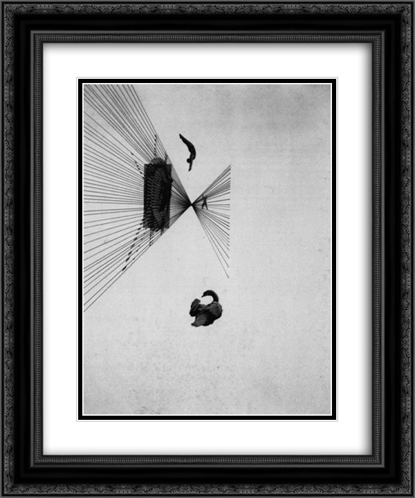 Leda and the Swan 20x24 Black Ornate Wood Framed Art Print Poster with Double Matting by Moholy Nagy, Laszlo