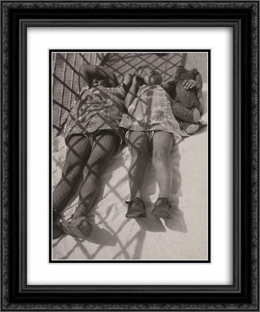 Siesta 20x24 Black Ornate Wood Framed Art Print Poster with Double Matting by Moholy Nagy, Laszlo