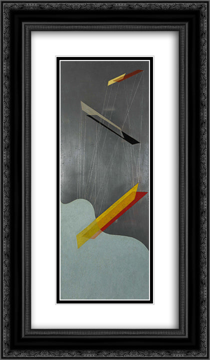 Sil I 14x24 Black Ornate Wood Framed Art Print Poster with Double Matting by Moholy Nagy, Laszlo