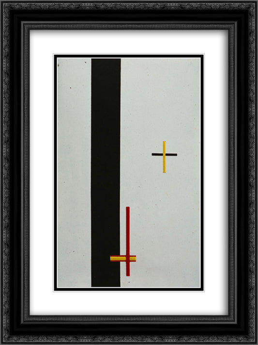 Telephone Picture EM 3 18x24 Black Ornate Wood Framed Art Print Poster with Double Matting by Moholy Nagy, Laszlo