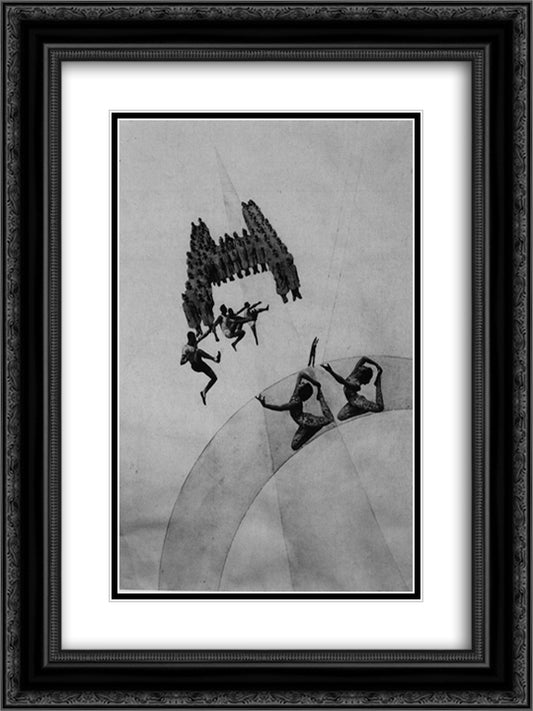 The dream of a girls' boarding 18x24 Black Ornate Wood Framed Art Print Poster with Double Matting by Moholy Nagy, Laszlo