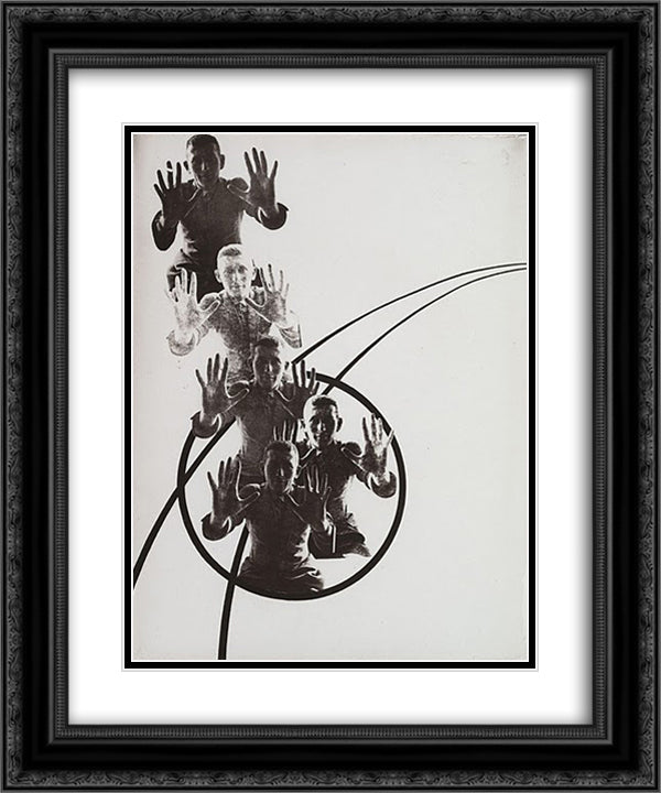 The Law of Series 20x24 Black Ornate Wood Framed Art Print Poster with Double Matting by Moholy Nagy, Laszlo