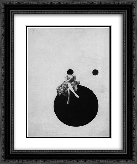 The Olly and Dolly Sisters 20x24 Black Ornate Wood Framed Art Print Poster with Double Matting by Moholy Nagy, Laszlo