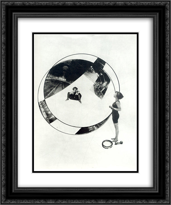 Untitled 9 20x24 Black Ornate Wood Framed Art Print Poster with Double Matting by Moholy Nagy, Laszlo