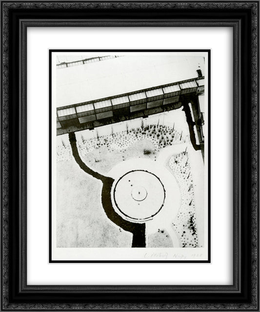 View from the Berlin radio tower in Winter 20x24 Black Ornate Wood Framed Art Print Poster with Double Matting by Moholy Nagy, Laszlo