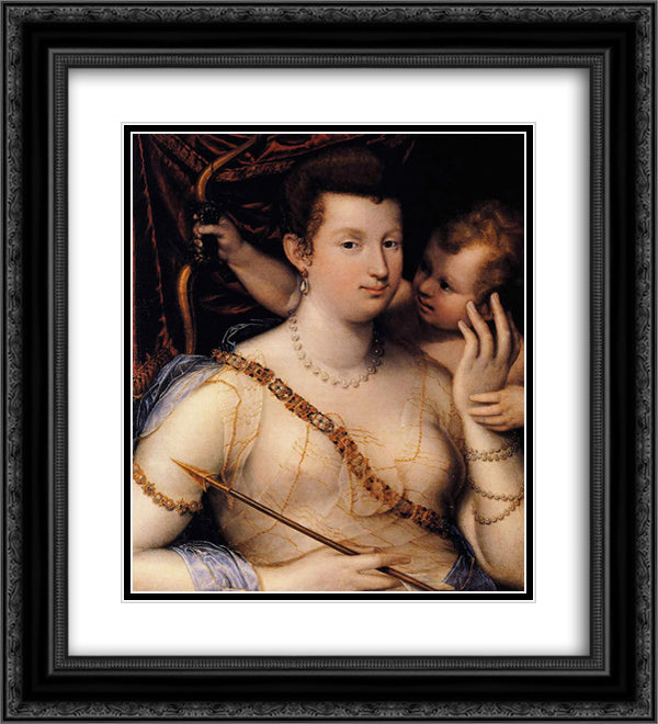 Isabella Ruini as Venus 20x22 Black Ornate Wood Framed Art Print Poster with Double Matting by Fontana, Lavinia