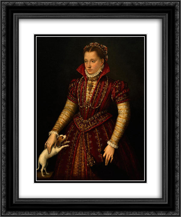 Portrait of a Noblewoman 20x24 Black Ornate Wood Framed Art Print Poster with Double Matting by Fontana, Lavinia