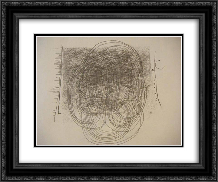 Circles and Lines 24x20 Black Ornate Wood Framed Art Print Poster with Double Matting by Tutundjian, Leon Arthur