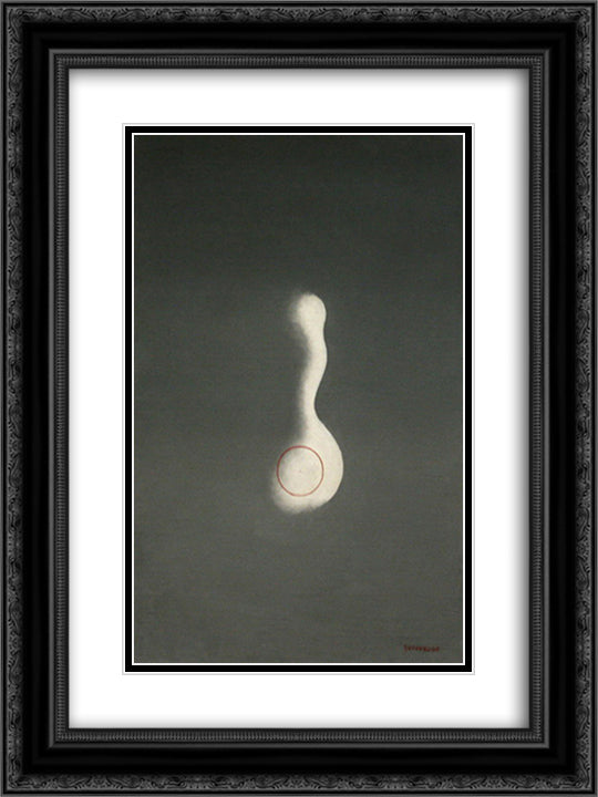 Composition cellulaire au cercle rouge 18x24 Black Ornate Wood Framed Art Print Poster with Double Matting by Tutundjian, Leon Arthur