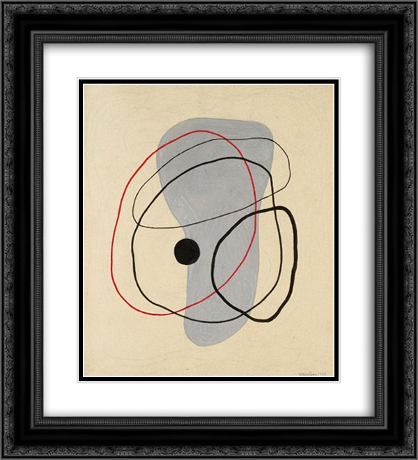 La Boule Noire 20x22 Black Ornate Wood Framed Art Print Poster with Double Matting by Tutundjian, Leon Arthur