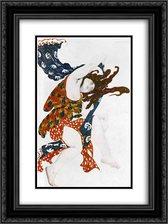 Ballet Music - Introduction (Humphrey Searle) 18x24 Black Ornate Wood Framed Art Print Poster with Double Matting by Bakst, Leon