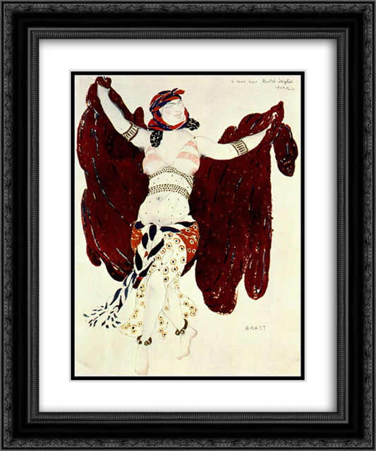 Cleopatre syrian dance 20x24 Black Ornate Wood Framed Art Print Poster with Double Matting by Bakst, Leon